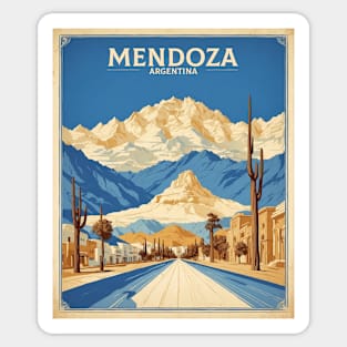 Mendoza Argentina Vintage Tourism Poster Sticker